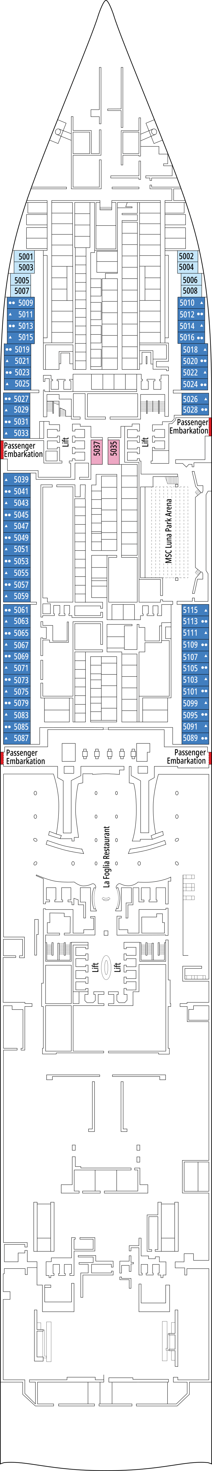 MSC World America - Deck 5 - Cozumel